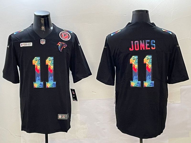 Men Atlanta Falcons #11 Jones Black Rainbow 2024 Nike Limited NFL Jersey style 1->atlanta falcons->NFL Jersey